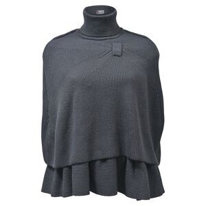 RED Valentino Turtleneck Cape Sweater in Black Viscose